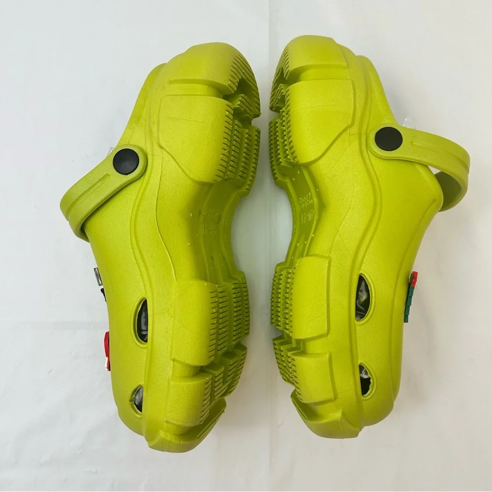 One of a‎ Kind Fashion Bright Green Christmas Platform Clogs (similar to Crocks)